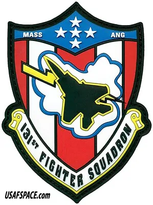 USAF 131ST FIGHTER SQ -131 FS- F-15-Eagle -MASS ANG-ACC- ORIGINAL VEL PVC PATCH • $14.95