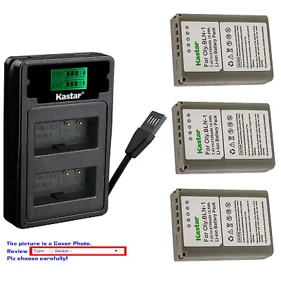 $10.99 • Buy Kastar Battery LZD2 USB Charger For Olympus BLN-1 BLN1 Battery & BCN-1 Charger