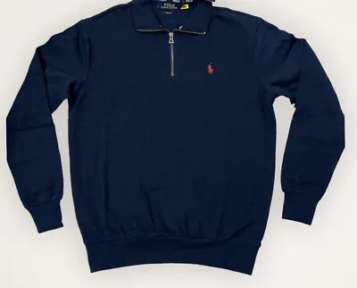 £34.97 • Buy Brand New Genuine Men's Ralph Lauren Quarter Zip Sweatshirt In Navy