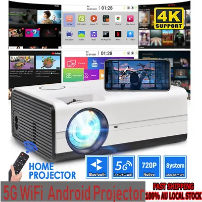 Mini Portable HD 4K 1080P Wireless WiFi Projector Buetooth Android Movie Video • $116.99