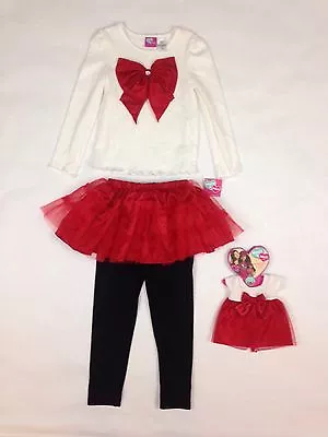 What A Doll Matching Doll Shirt Skirt Legging Set Fits 18  Doll S 6/6x New • $24.67