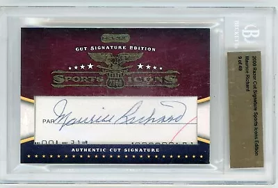 MAURICE RICHARD 2009 Razor Sports Icons Edition Auto Autograph Cut 09/49 BGS • $109.99