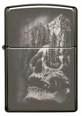 Genuine Zippo Lighter (91141) Black Ice Skull Mountain Gift Box | Brand New ! • $67.45