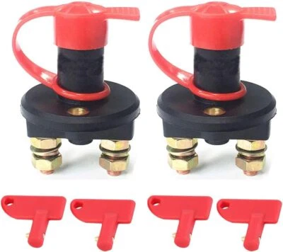 2pc Universal 12V Battery Isolator Switch Cut Off Kill Switch Car Boat Van Truck • £8.99
