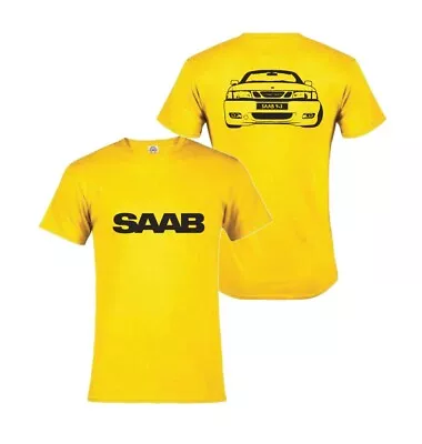Genuine Saab 9-3  Short Sleeved T-shirt Yellow Saab Logo  W/ 9-3 Viggen Xxl • $14.95