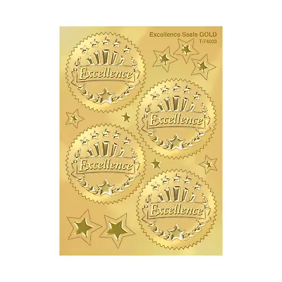 Embossed Gold Certificate Stickers (Excellence) - School Teacher Rewards • £2.29