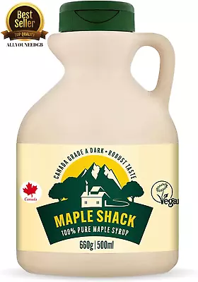 Pure Canadian Maple Syrup 100% Grade A Dark With Caramel Taste Pancakes 500ml  • £13