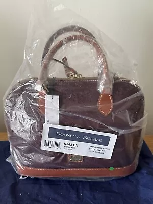 Dooney & Bourke Pebble Grain Zip Zip Satchel Shoulder Bag Top Handle Wine Color • $149.99