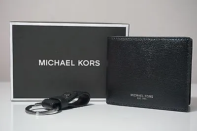 Michael Kors Men's Black Billfold Wallet And Key Fob Set • $59