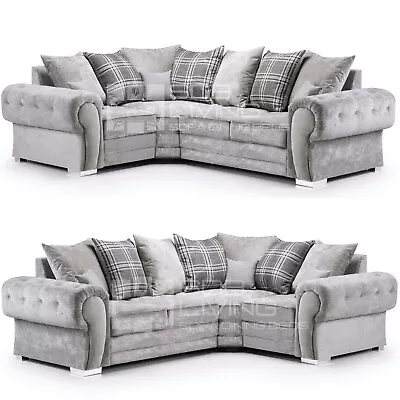 £539.99 • Buy Verona Grey Fabric Corner Left Hand Or Right Hand Sofa