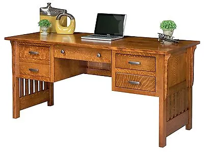 Amish Computer Desk Mission Arts & Crafts Solid Wood Office Furniture • $2999