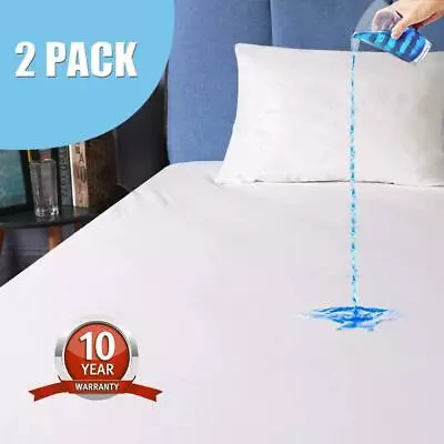 Safe And Sound 2 Pack King Size Waterproof Mattress Protector Premium Breathabl • £52.24