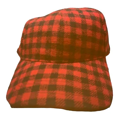 Buffalo Plaid Strap Back Hat Red + Black Adjustable Baseball Cap Casual NWT Mens • $8.99