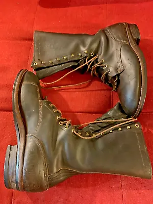 Vintage Custom Brown Leather Heavy Duty 13  Lineman / Logger /  Boots Men's 11 D • $165