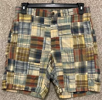 Brooks Brothers Mens Cotton Plaid Madras Patchwork Chino Shorts Size 33 • $19.99