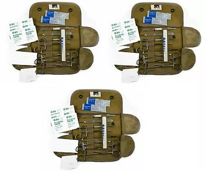 3)19 Pc Tactical Coyote  First Aid Surgical Kit Military Molle Pouch Universal • $79.99