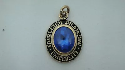 Vintage Fairleigh Dickinson University 10k Solid Yellow Gold Sapphire Pendant • $149.95