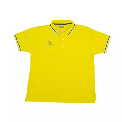 KAPPA Polo Shirt Yellow Short Sleeve Mens XL • £12.99