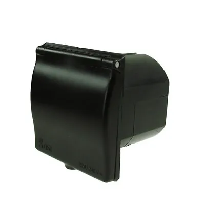 Black Mains Flush Fit Socket Mounting Inlet Socket Caravan Campervan Motorhome • £14.99
