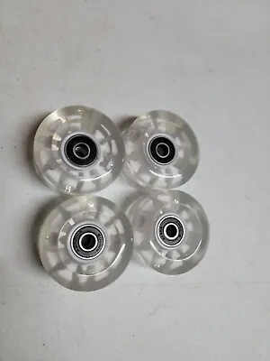 4 LED Light Up Roller Skate Wheels Skateboard White 32 X 58mm ABEC-9 Bearings • $10
