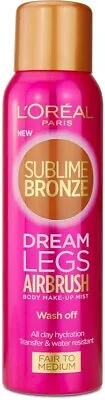 L'Oreal Sublime Bronze Dream Legs Airbrush Wash Off Tan Fair To Medium 150ml • £7.49