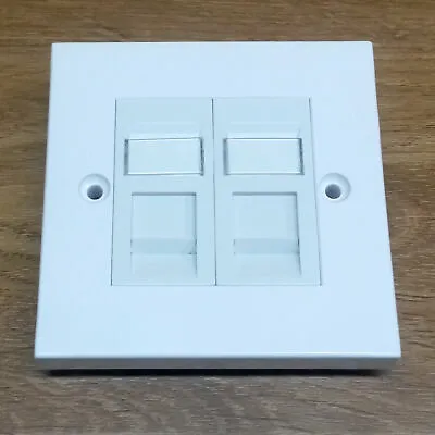 Kauden RJ11 Telephone Twin Socket Module Faceplate Fax Adsl Vdsl Modem US Euro • £5.49