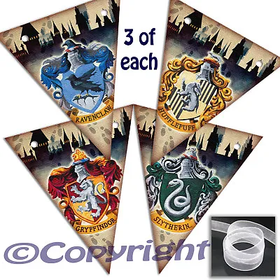 £3.48 • Buy Harry Potter Houses SMALL Bunting 12 Flags Party/Room Decoration Card Banner 2M