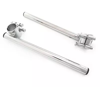 Chrome Clip On Handlebars 7/8  - 33mm - Cafe Racer Motorcycle Bars Clip-ons • $54.95