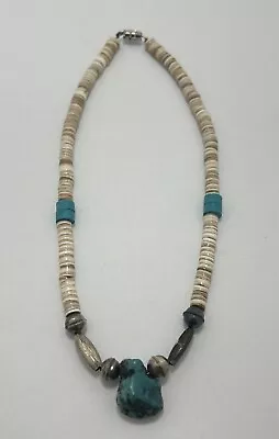 Vintage Santo Domingo Heishi Shell Turquoise  Bead Necklace • $35