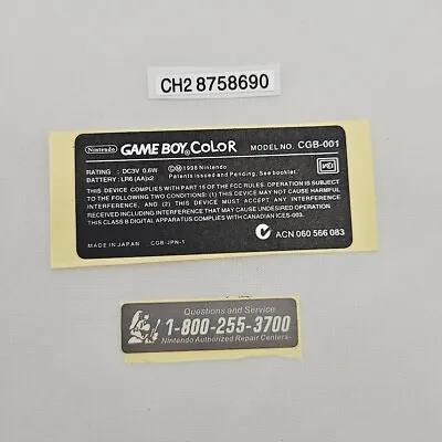 Nintendo Game Boy Color GBC Replacement Sticker Label US • $5.69