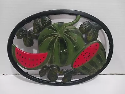 Vintage Watermelon Trivet Metal Oval Wall Hanging • $5