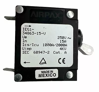 Airpax UPG IEG1 15A Marine Circuit Breaker Single Pole AC/DC Panel Mount Spade • $23.99