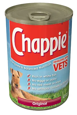 Chappie Wet Dog Food Tin - Original 412g - Low Fat Dairy Free Added Vitamins • £7.49