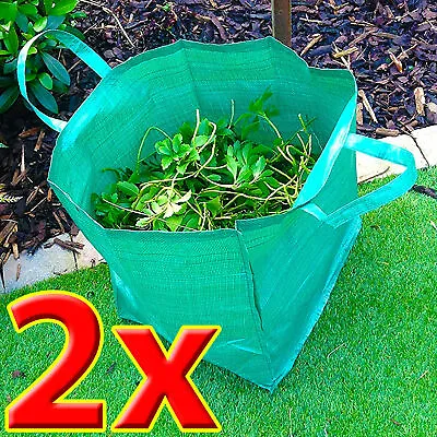 £5.75 • Buy 🔥2x 100L Large Garden Waste Bags Heavy Duty Refuse Storage Sacks  Handles Grass