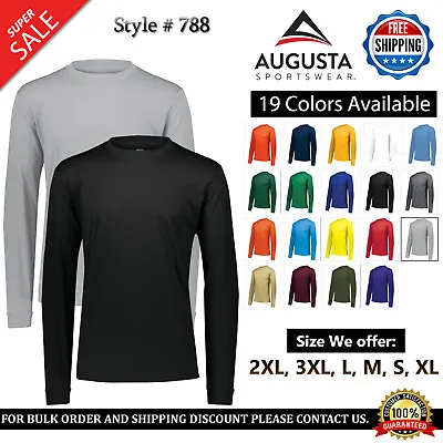 Augusta Sportswear Men's Long Sleeves Tee Moisture Wicking Basic T-Shirt - 788 • $13.28