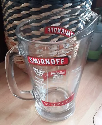 Smirnoff Cocktail Recipe Pitcher Large Cocktail Jug Party Retro Vintage • £19.99