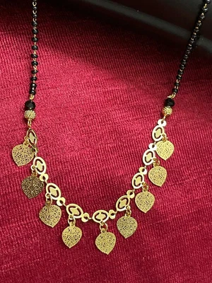 $25.29 • Buy Traditional Indian Wedding Women Jewelry Gold Plated Mangalsutra Black Beads 