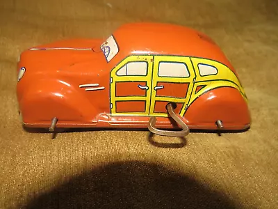 Vintage Chein Toy Co Tin Wind Up Woody Wagon Car • $59