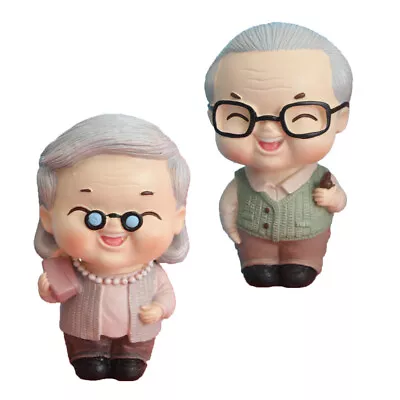  2 Pcs Resin Birthday Cake Decoration Elder 50th Anniversary Cupcake Topper • £13.45