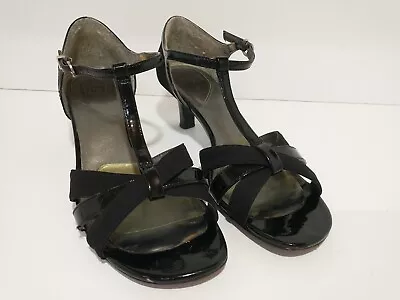 Mootsies Tootsies Women's Black Patent Strappy Dancing Sandals With Buckle • $10