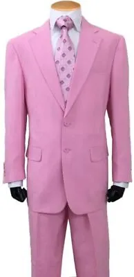 Men's 2Pc Formal Slim Fit Suit Two Button Pink Size 38R-60L 702PS • $59.99