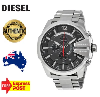New Diesel Mega Chief Dz4308 Silver/black Chronograph Quartz Mens Watch  • $259.99