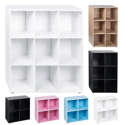 £39.99 • Buy 4 6 9 Cube Wooden Bookcase Shelving Display Storage Wood Shelf Living Room Unit