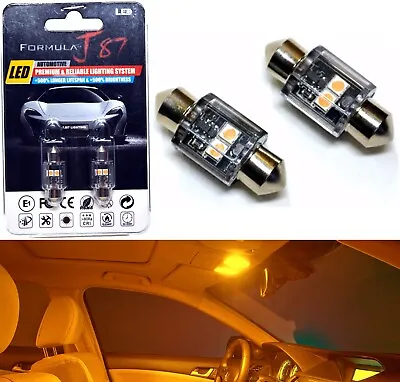 LED Light Canbus Error Free DE3022 5W Orange Two Bulb Interior Dome Replacement • $11.25