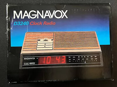 NEW Vintage Magnavox Clock Radio Alarm Model D3240 Power Back Up Snooze • $44