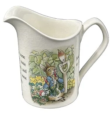 Wedgewood Beatrix Potter Peter Rabbit Pitcher Made In England 10 Oz Sm Pitcher • $20