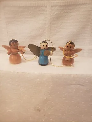 Vintage 3 Angels Playing Instruments 1.5  Wooden • $10.95