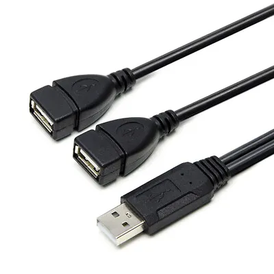 $4.83 • Buy Double USB 2.0 A Male To USB A Female Y Cable Extension Cord Power Adapter AU