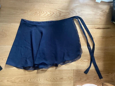 £10 • Buy Repetto Ballet Short Wrap Skirt Midnight Blue Navy Chiffon M