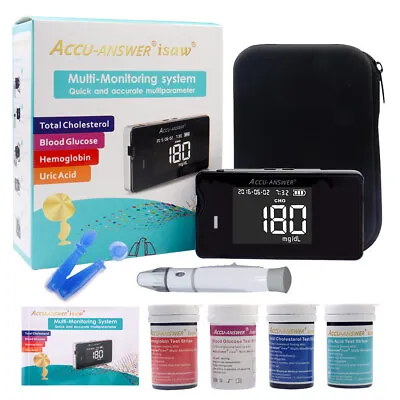 Accu Answer ISaw 4-in-1 Multi Meter BG Cholesterol Uric Acid Hemoglobin • $59.99